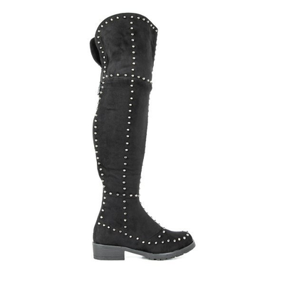 Flache Stiefel mit Magus-Nieten - Schuhe