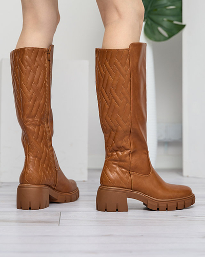 Braune Damenstiefel bis zur Wadenmitte Radisha - Footwear