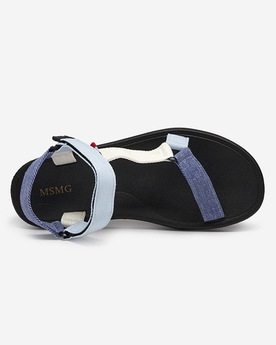 Blaue Damensandalen aus Stoff Ojo- Footwear