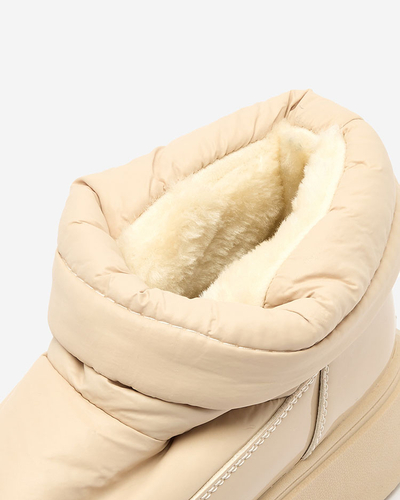 Royalfashion Damen Schlupf-Schneestiefel in beige Farbe Ademra