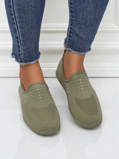 Damen Stoff Slipper Hypatia Verde mit flacher Sohle