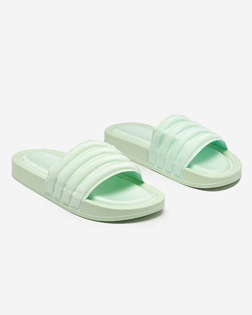 Жіночі шльопанці зеленого кольору Lenira