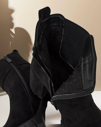 Жіночі блочні чоботи з високим каблуком Royalfashion Effo