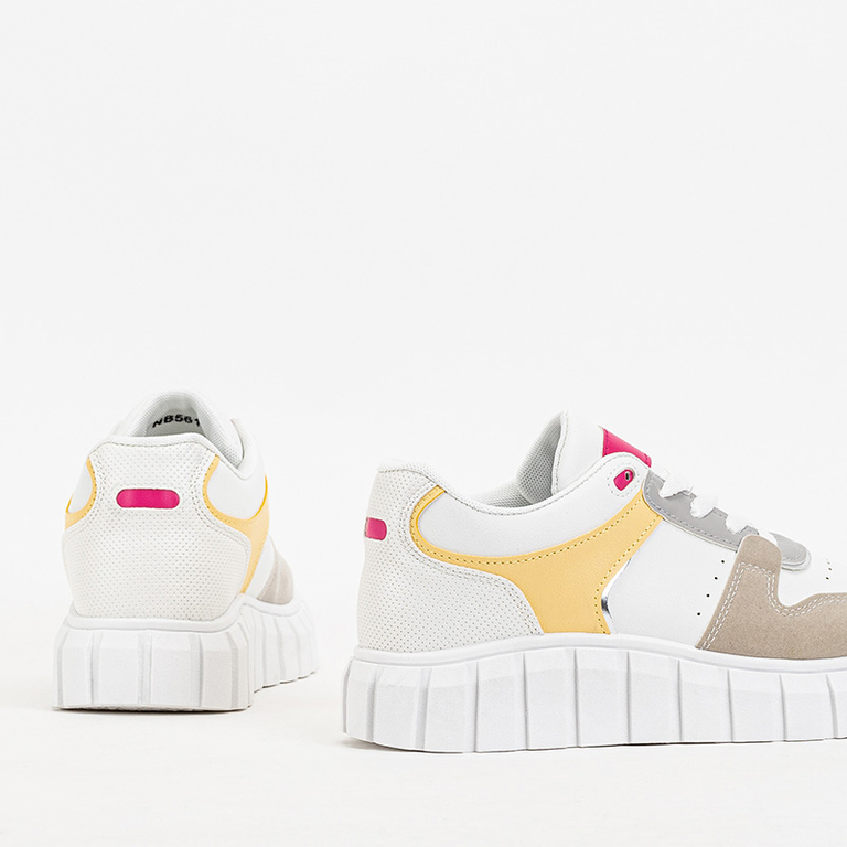 Nortelo beige und weiße Damen Sportschuhe - Schuhe