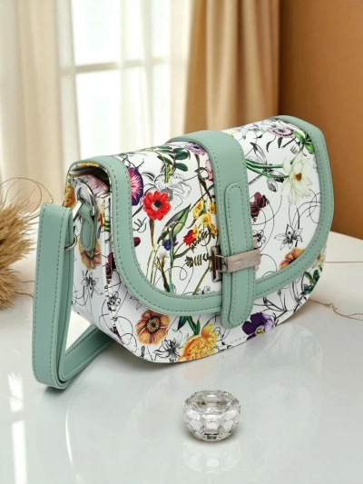 Royalfashion Kleine Damenhandtasche aus Öko-Leder mit Blumenmuster Ori Elle