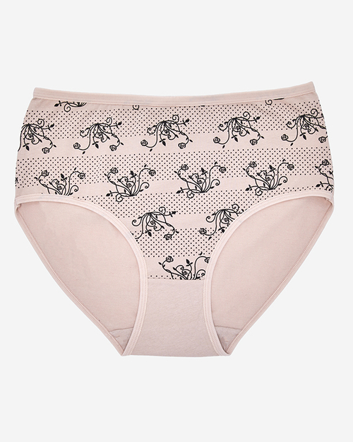 Бежеві жіночі трусики з принтом PLUS SIZE