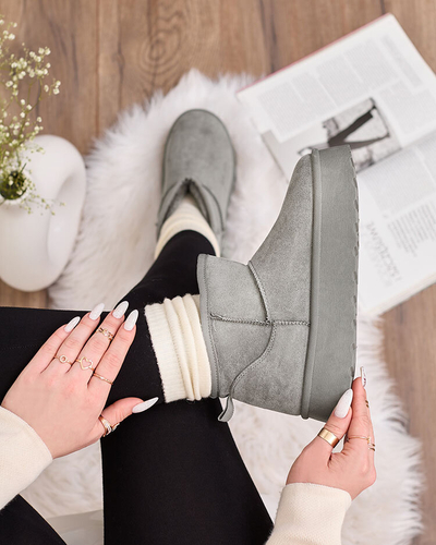 Royalfashion Grau Damen Plateau Schneestiefel Ersinella