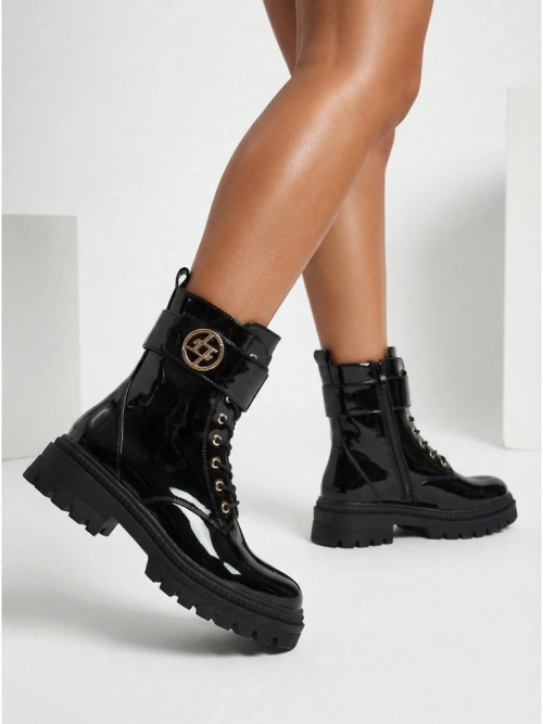 Лаковані Жіночі Ботильйони з еко-шкіри Eulin