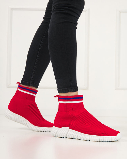 OUTLET Червоне жіноче спортивне взуття на щиколотці від Deloni - Взуття