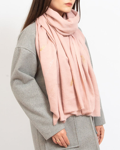 Royalfashion Pinker dünner Damenschal mit Glitzer