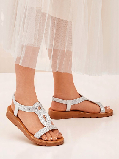 Royalfashion Damensandalen mit dekorativen Ava Shine Riemen