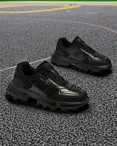 Royalfashion Schwarze Sportschuhe aus Stoff für Herren Lamkim