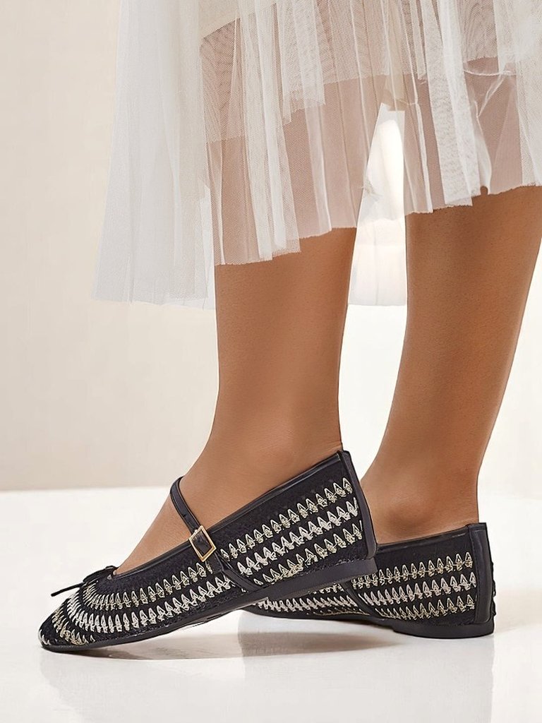 Royalfashion Damen-Ballerinas aus gewebtem Stoff mit Riemen Vanot