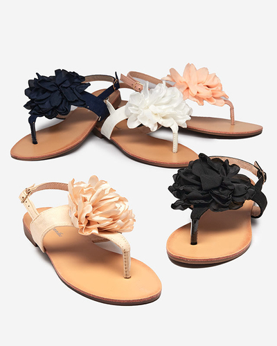 Gepuderte Damensandalen mit Blume Nerikala - Schuhe