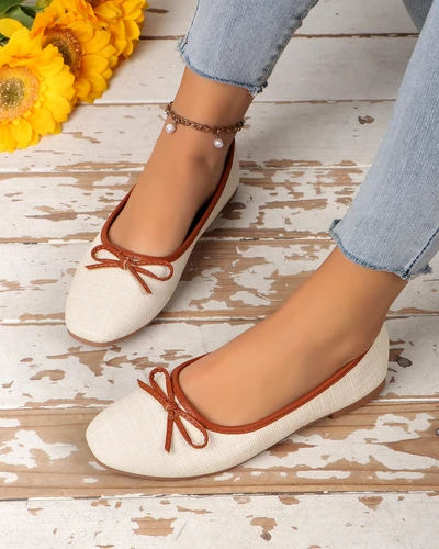 Royalfashion Damen Ballettschuhe mit Glitzer und einer Schleife Aramie