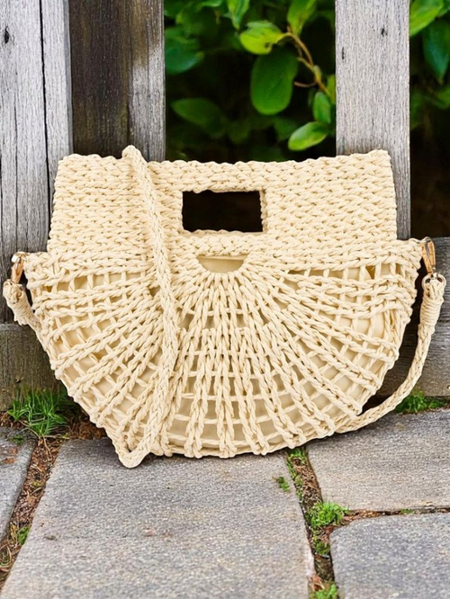 Royalfashion Мініатюрна жіноча солом'яна сумка Mini Moon Straw