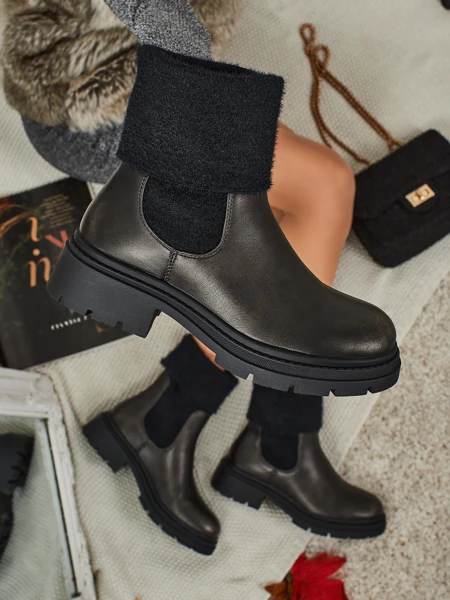 Damen Stiefeletten Kesy aus Öko-Leder mit Fell