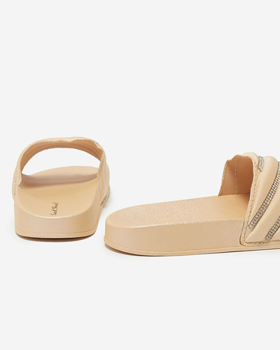 Beige Damen Flip-Flops mit Zirkonen Erikis - Schuhe