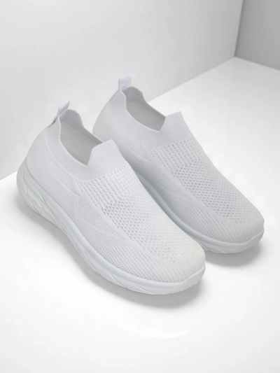 Royalfashion Damen Sport Slip-On Schuhe Weiß