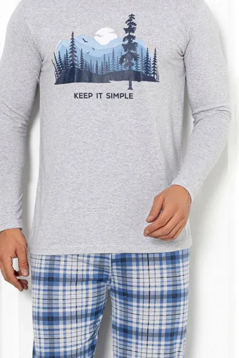 Royalfashion Чоловічі бавовняні піжами в клітинку