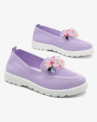 Royalfashion Lila Damen verzierte Halbschuhe Enweta