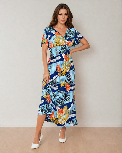 Royalfashion Damen Print Midikleid