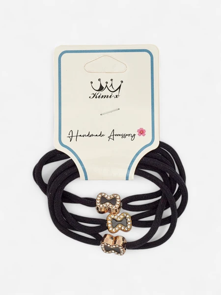 Royalfashion Set aus 3 Haargummis mit dekorativen Schleifen