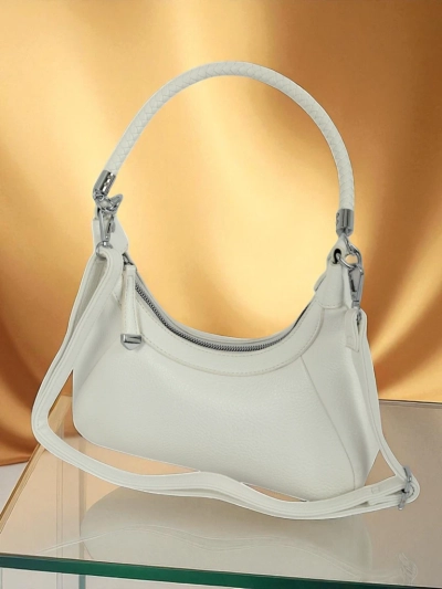 Royalfashion Kleine Damenhandtasche aus Öko-Leder mit dekorativem Riemen Lacquea