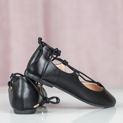 Schwarze Ballerina mit Tina-Bindung - Schuhe 1