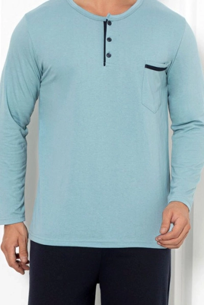 Royalfashion Baumwoll-Pyjama für Herren mit Tasche