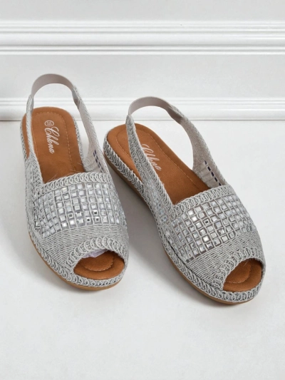 Royalfashion Damen Espadrille-Sandalen mit Zirkonia Belle Sparkle