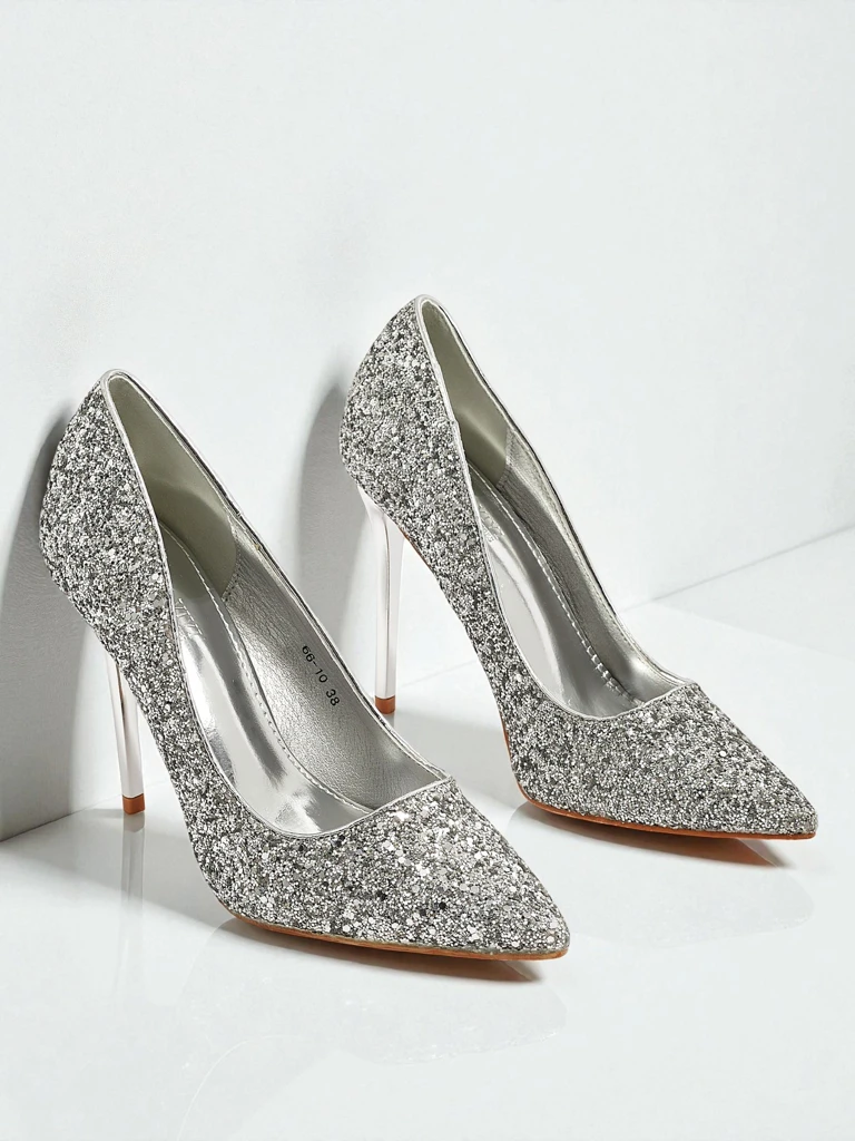 Damen Eco-Leder Pumps mit Brokat Zavrimea