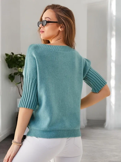 Royalfashion Damen Viskosepullover mit kurzen Ärmeln