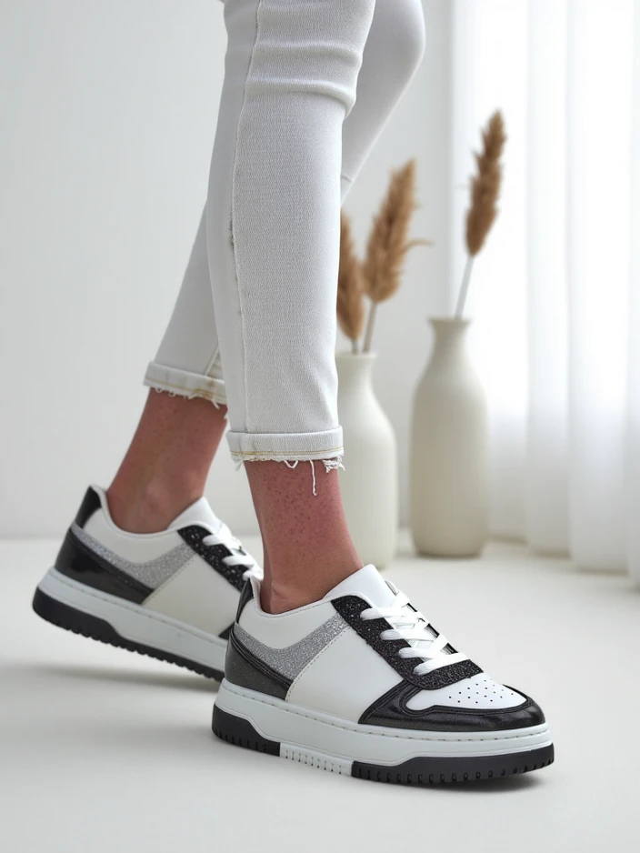 Royalfashion Damen Sneaker mit Glitzer Qisofi