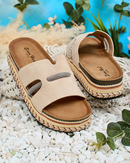 Жіночі шльопанці Royalfashion Orolta zirconia