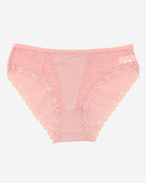 Pinker Damenslip, Baumwollspitzenslip - Unterwäsche