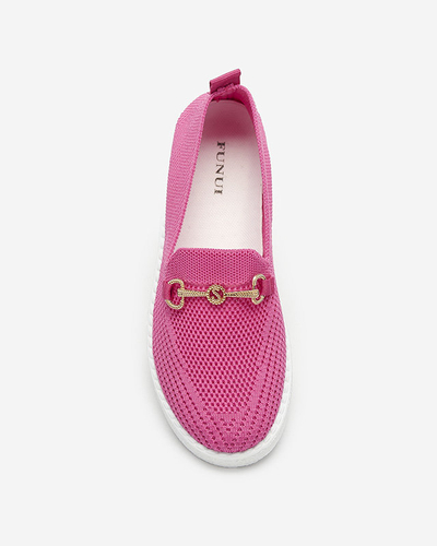 Fuchsia Damen Slipper mit goldener Verzierung Enelida - Schuhe