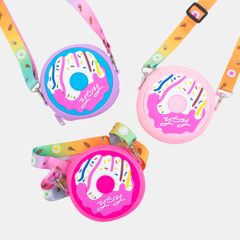 Fuchsia Handtasche mit Donut - Handtaschen