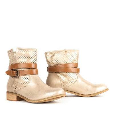 Goldene Stiefel mit durchbrochenem Finish Helin - Footwear 1