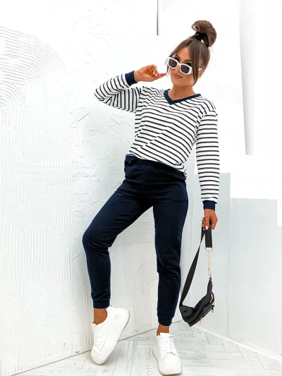 Royalfashion Damen-Set aus gestreifter Baumwolle