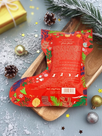 Weihnachts-Fußmaske - Socken mit Niacinamiden - feuchtigkeitsspendend