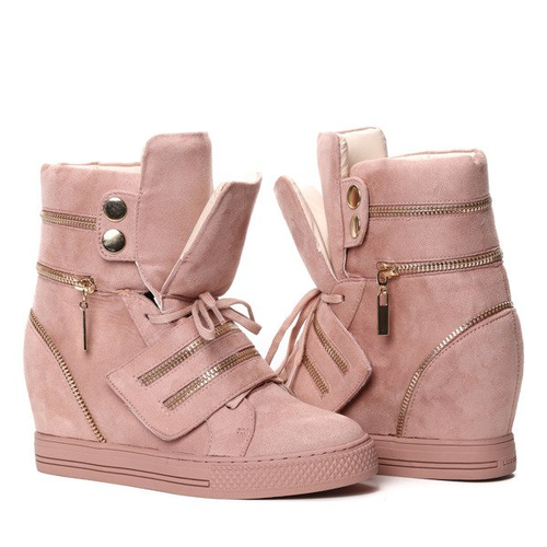 Рожеві кросівки на танкетці з повзунками Erica - Взуття