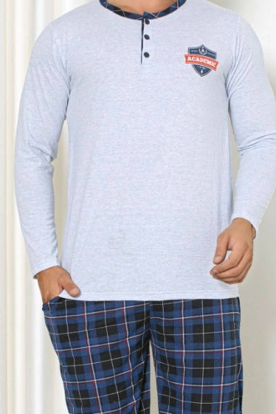Royalfashion Herren Baumwoll-Karo-Pyjama