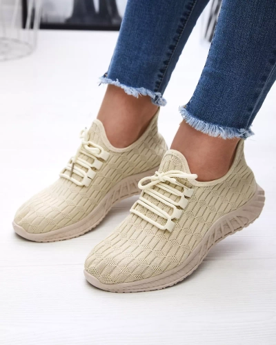 Бежеві жіночі тканинні спортивні кросівки Orycys- Footwear