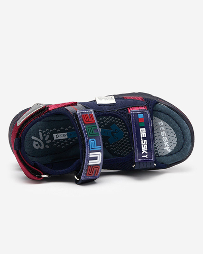 Marineblaue Kindersandalen mit Aufnähern Netiks - Schuhe