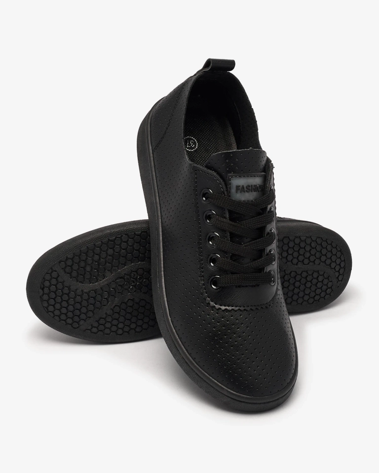 Royalfashion Damen durchbrochene Sneaker in schwarz Akeria