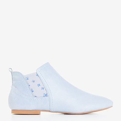  Hellblaue Chelsea-Stiefel aus Leder für Damen Heidi - Schuhe