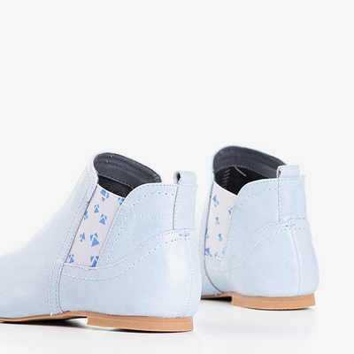  Hellblaue Chelsea-Stiefel aus Leder für Damen Heidi - Schuhe