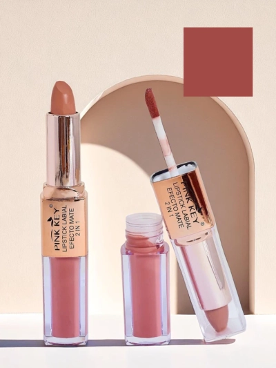 Mattier Lippenstift in Stift- und Flüssigform 2-in-1 Peach Pie