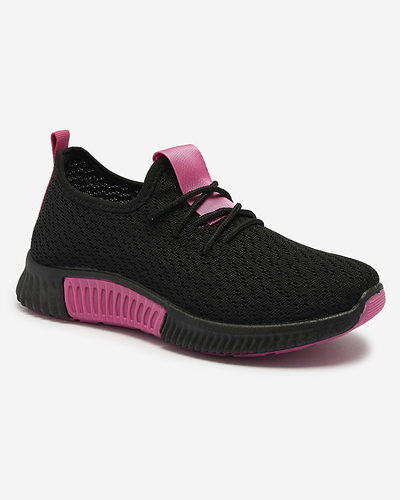 Schwarze Damen-Sportschuhe mit fuchsiafarbenen Einsätzen Keteti - Schuhe